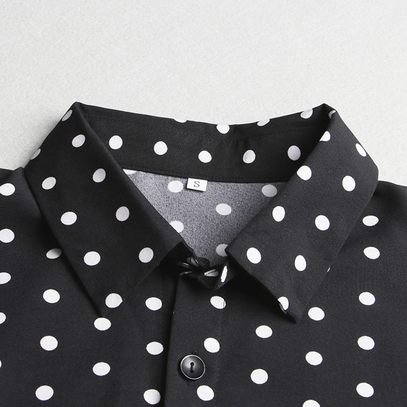 Men's Casual Shirts Autumn in style men's shirt fashion street shooting casual polka dot print longsleeved top 230718