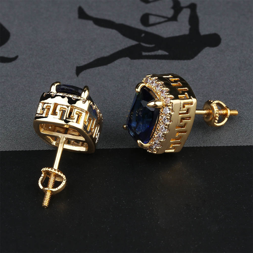 Stud TOPGRILLZ Multicolor Iced Out Bling Stud Earring Micro Pave Cubic Zircon Stones Square Earrings Hip Hop Jewelry For Gifts Party 230718