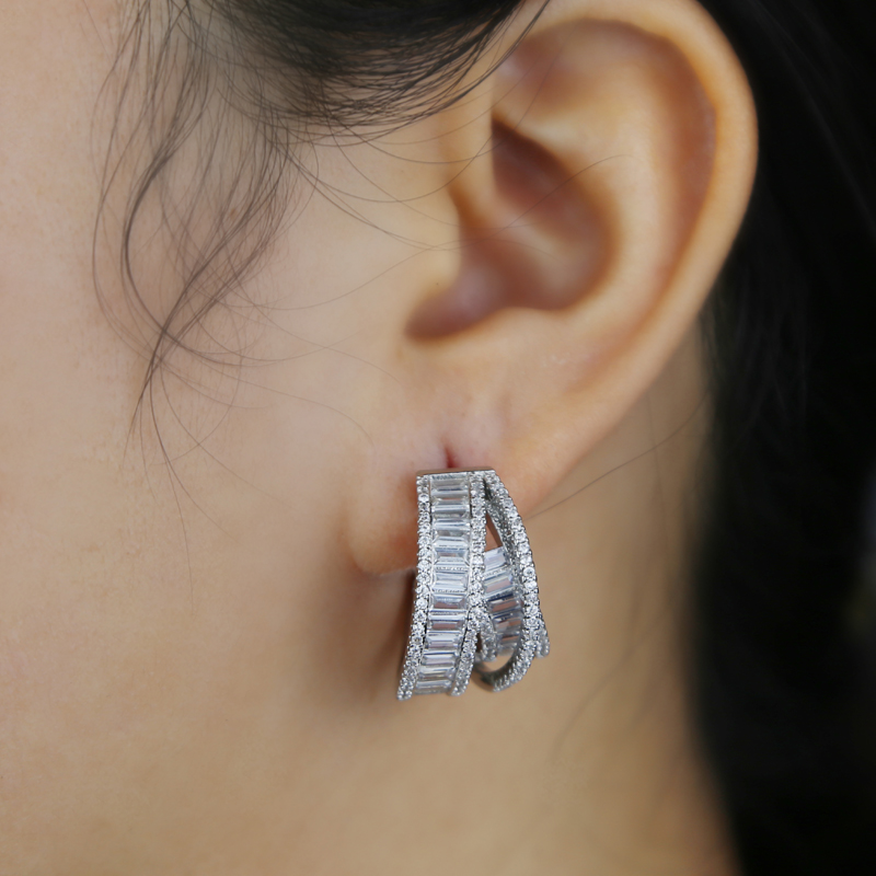 2024Big Round Hoop Zircon Earrings: Iced Out Bg Cubic Zirconia CZ Fashion Hip Hop Jewelry for Women