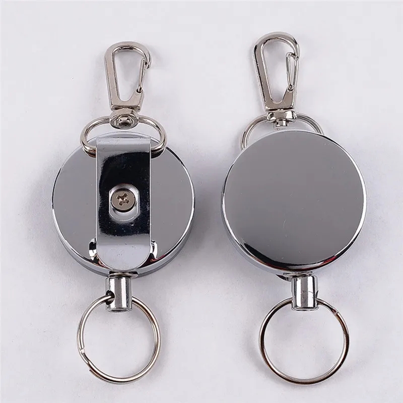 Recoil Sporty Retractable Alarm Key Ring Resilience Steel Wire Rope Elastic Keychain Anti Lost Yoyo Ski