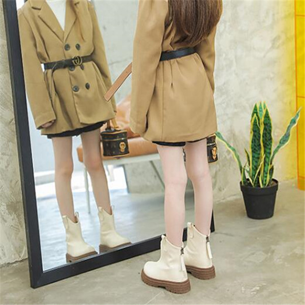 Children Martin Boots Fashion Kids Baby Leather Shoes Spring Autumn Toddler Boys Girls Zipper Ankle Boot Outdoor Sneakers