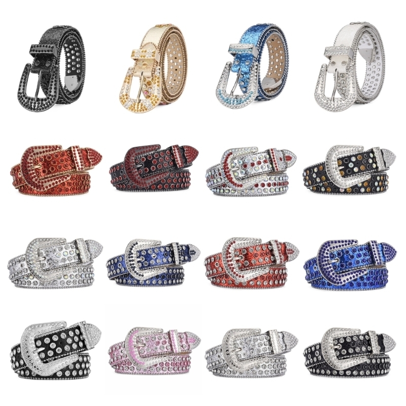 Neck Ties Casual Belts Woman Locomotive Full Diamond Waist Western Cowgirl Y2K Girls Fashion Belt for Jeans Men Drop 230718