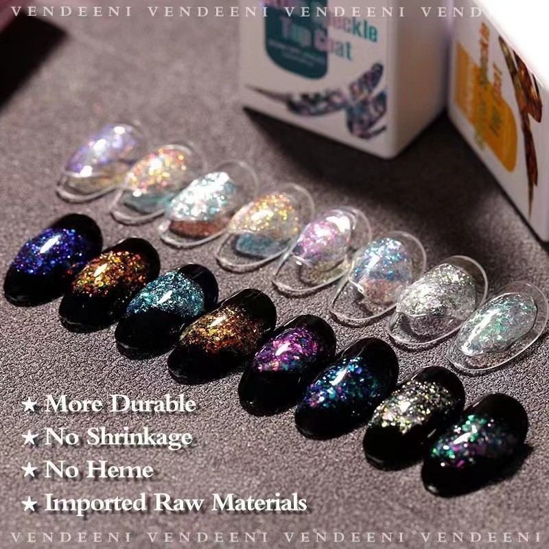 Nail Polish reflective glitter nail gel polishing holographic gel glitter effect semi permanent coating UV nail art gel 230718