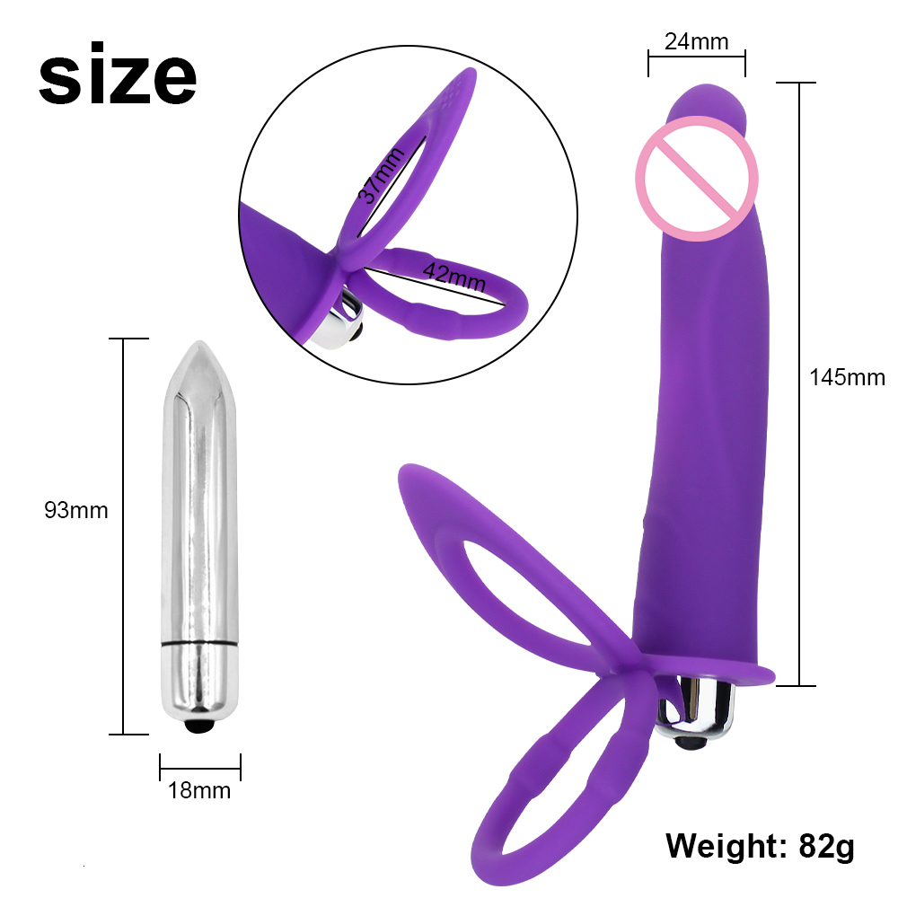 Cockrings Dual penetration vibrator Penis Strapon Dildo with penis anal plug suitable for adult Sex toy lovers beginners 230719