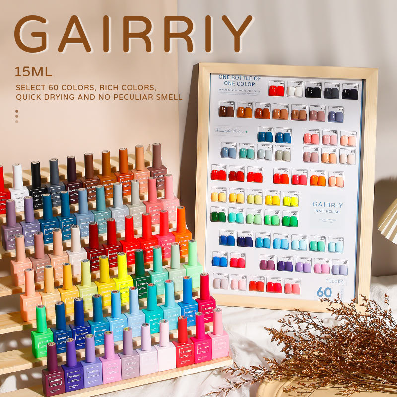 Nail Polish Gairriy 15ml gel nail polish 60/set with color board flash soap UV LED semi permanent varnish art salon nail accessories 230718