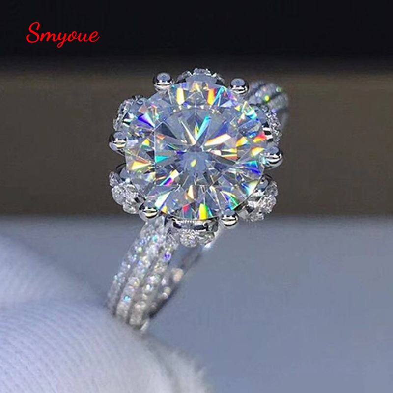 Wedding Rings 1-5CT Certified Diamond Engagement Ring 18k Women Sterling Silver White Gold Bridal Rings Wedding Band Custom Name 230718
