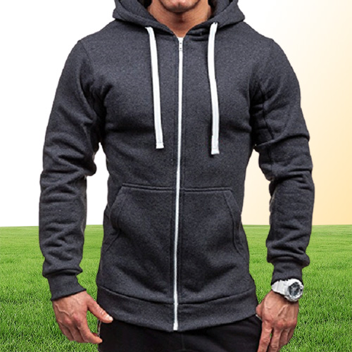 Spring Fall Male Cardigan Full Zip Hoodie Long Sleeve Hooded Sweatshirt Tech Fleece Plus Size Coat Jacket Warm Jumper Outwear