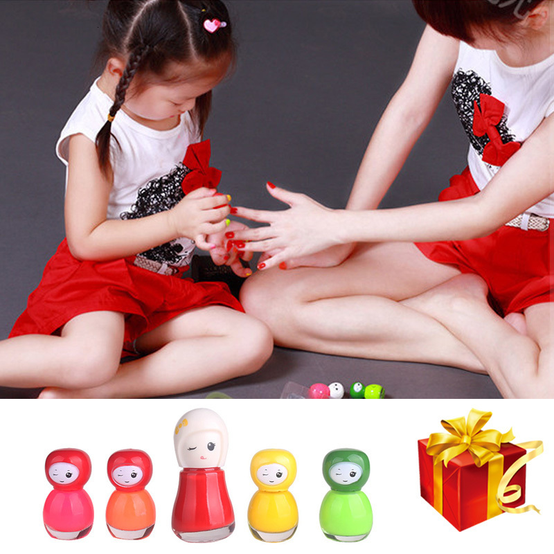 Nail Polish BK non-toxic children peeling nail polish set 6ml makeup nail polish enamel doll bottle nail art varnish for Christmas birthday gifts 2307
