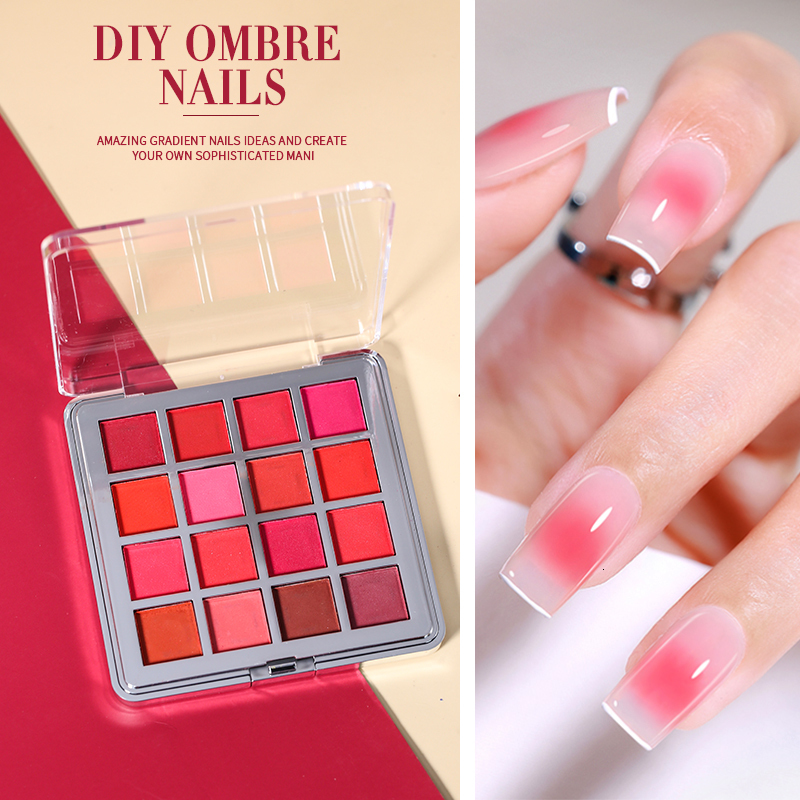 Nail Glitter Mocmaki DIY Gradient Nail Powder 12 Color Sparkling Pigment Ombre Nail Art Powder for Ergonomic Decorative Products 230718