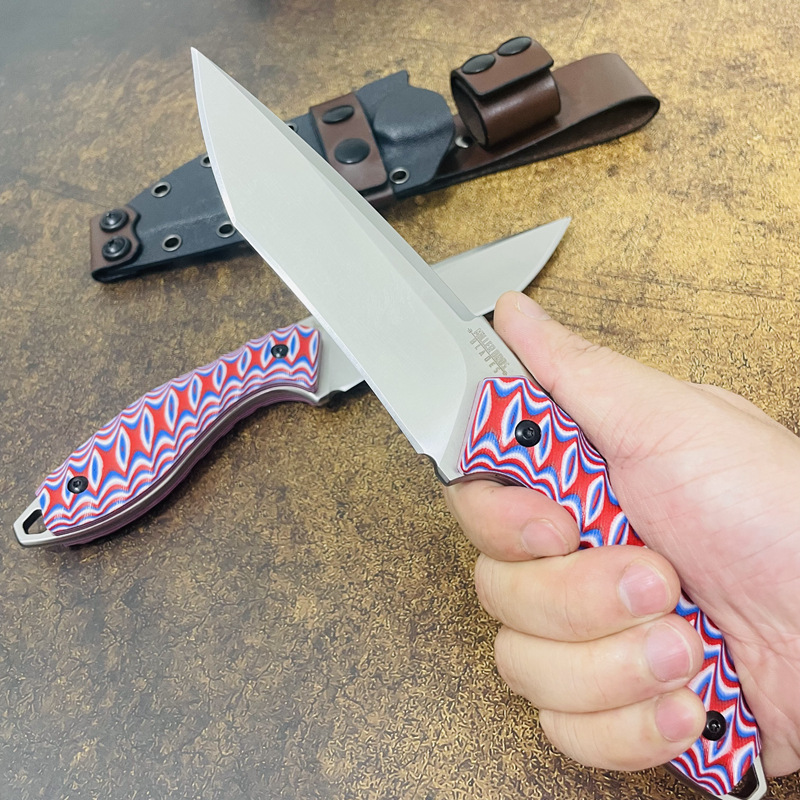 New C7151 M2 Survival Straight Knife Z-wear Satin Tanto Point Blade Full Tang G10 Handle Outdoor knife Small Fixed Blade Knives with Kydex