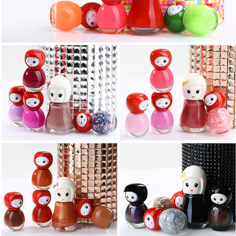 Nail Polish BK non-toxic children peeling nail polish set 6ml makeup nail polish enamel doll bottle nail art varnish for Christmas birthday gifts 2307