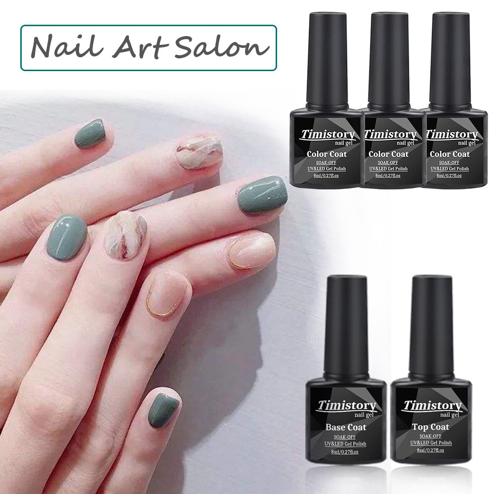 Nail Polish Timistory gel nail polish set 40/30/20/10 color semi permanent varnish 8ml bottom and top coating nail art gel nail polish 230718