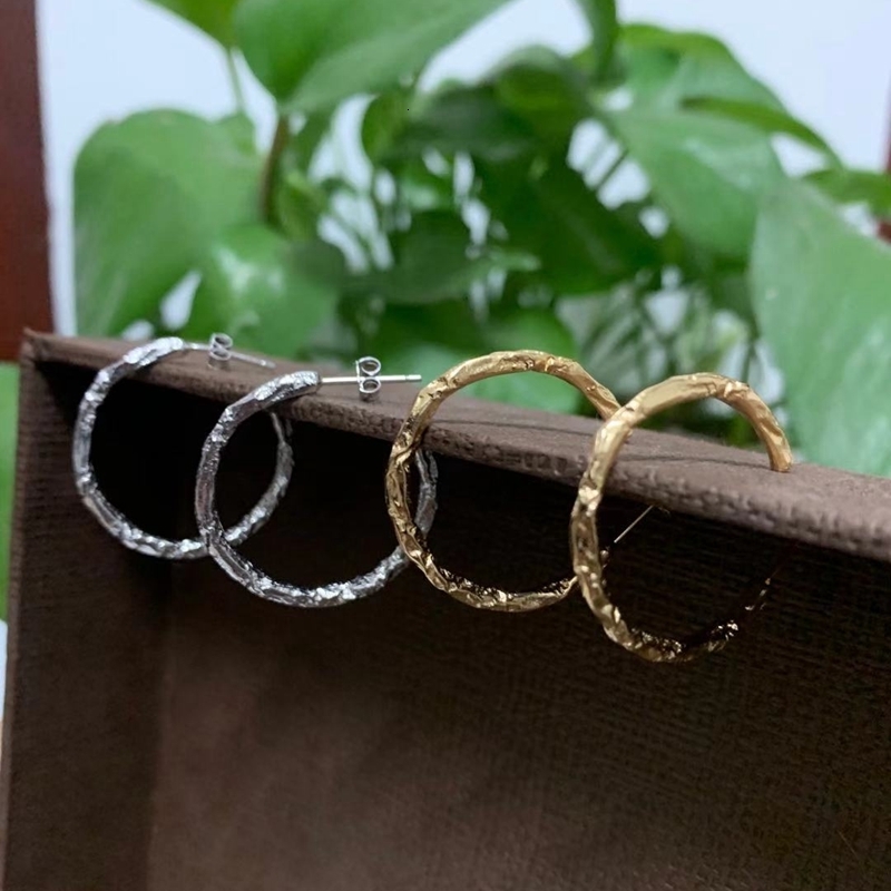 Ear Cuff Silvology 925 Sterling Silver C shape Big Earring Gold Irregular Foil Paper Exaggeration Earrings for Women Fashion Jewelry Gift 230718