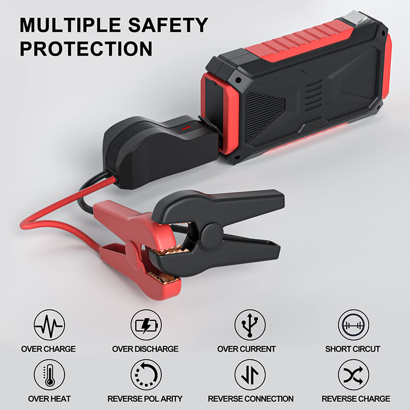 Portable Car Battery Charger Jump Starter 28000mAh Power Bank Smart Safety Hammer LED Light for Auto Truck Motorcycle