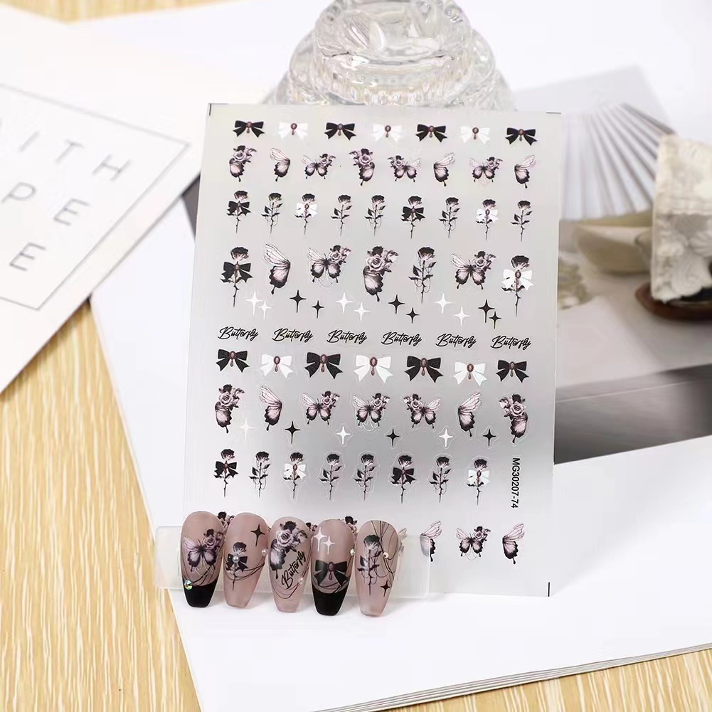 Stickers Decals MG30207-74 Butterfly Spring Latest Series 3D Nail Art Sticker Template DIY Nail Tool Decoration 230718