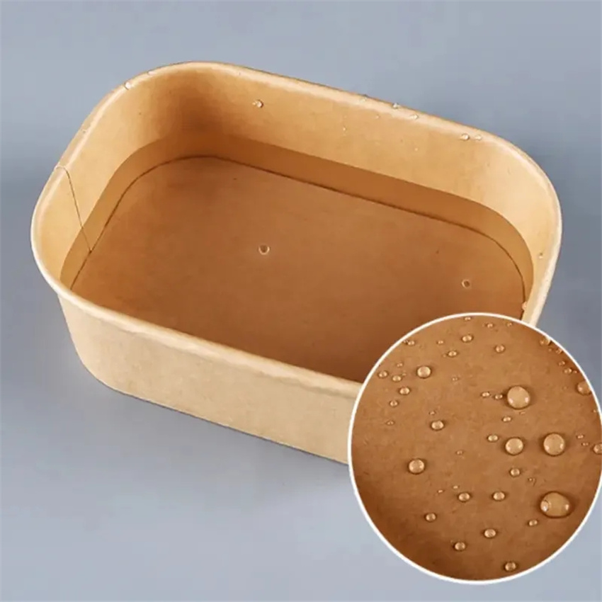 Disposable Kraft Paper Salad Bowl 500ml 750ml 1000ml Meal Prep Containers with PP Lids
