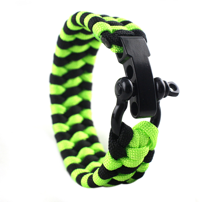 Classic Colorful Paracord Braided Bracelet Stainless Steel Buckle Bracelets for Lovers Gift