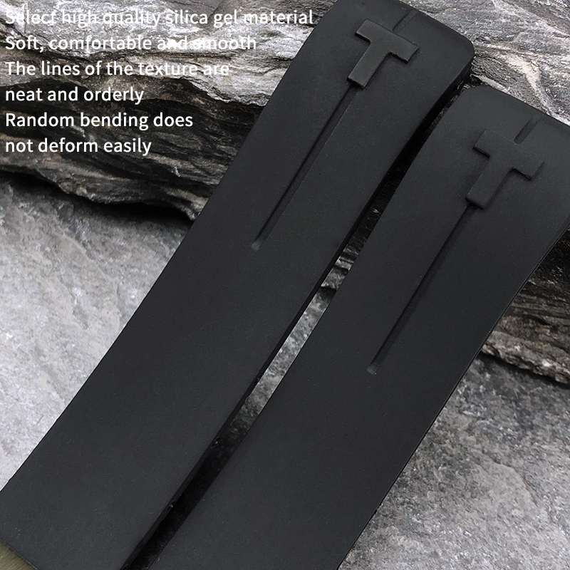 Watch Bands Fit for Tissot T-TOUCH T013 T047 21mm Soft Silicone Rubber Watch Band Black Orange Sport Waterproof Strap T091 T013420A Tools 230718