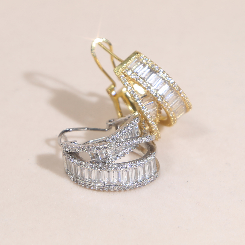 2024Big Round Hoop Zircon Earrings: Iced Out Bg Cubic Zirconia CZ Fashion Hip Hop Jewelry for Women