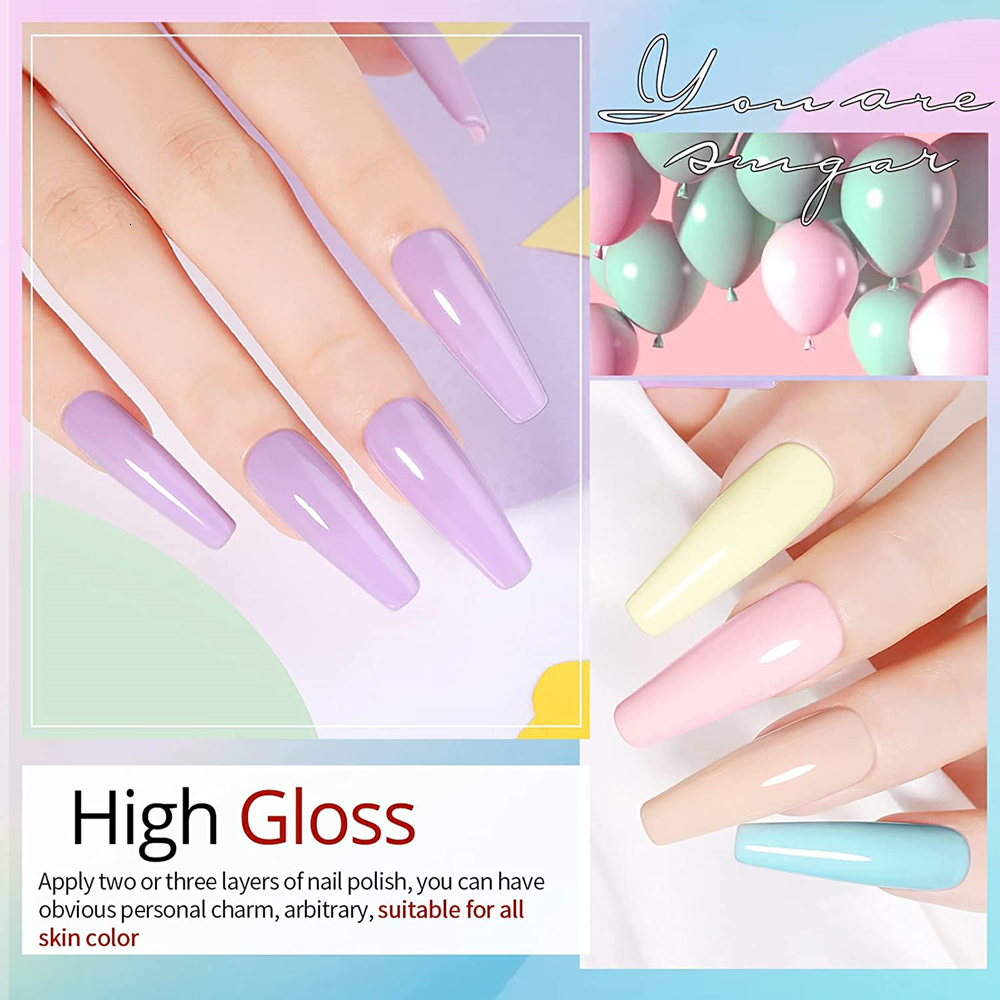 Nail Polish AwsmColor Pastel gel nail polish spring/summer gel nail polish Soak Off gel polishing set nail art gifts for nail lamps 230718