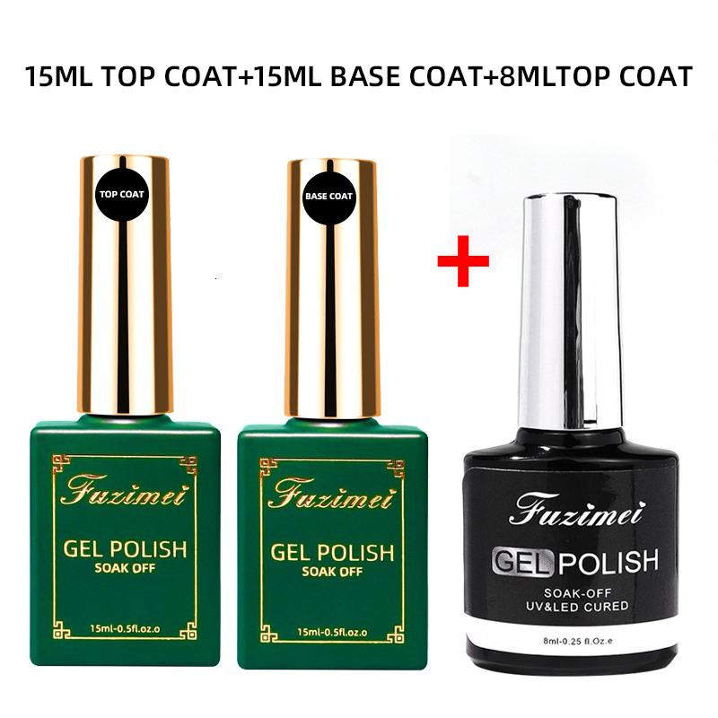 Nail Treatments 12ml gel nail polish kit top coat and bottom coat kit gel nail processing kit matte top coat nail art UV gel 15ml quick delivery 23071