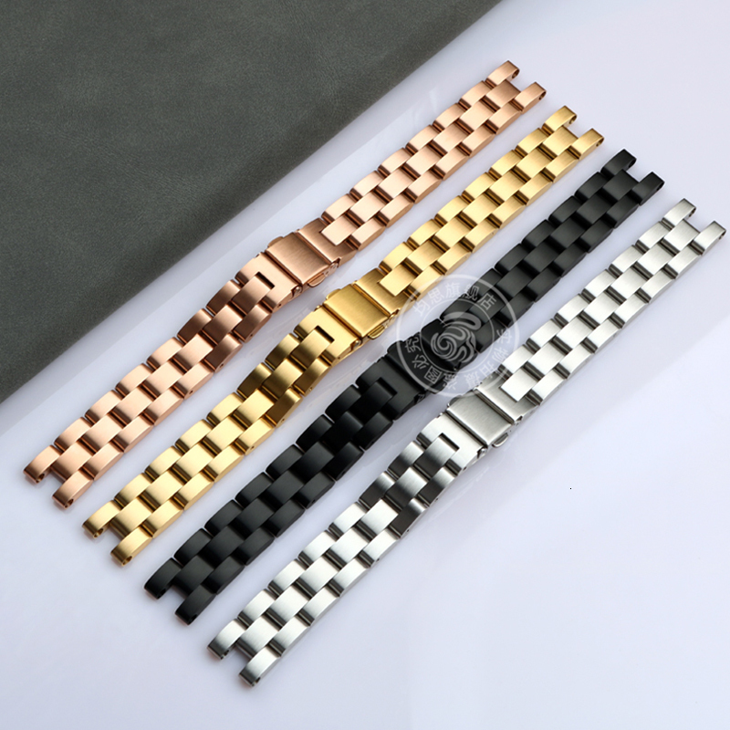 Watch Bands For Garmin Lily Fashion Stainless Steel Sports Watchband Smart Watch Accessories Strap 14mm Women's Bracelet Rose Gold Black 230718