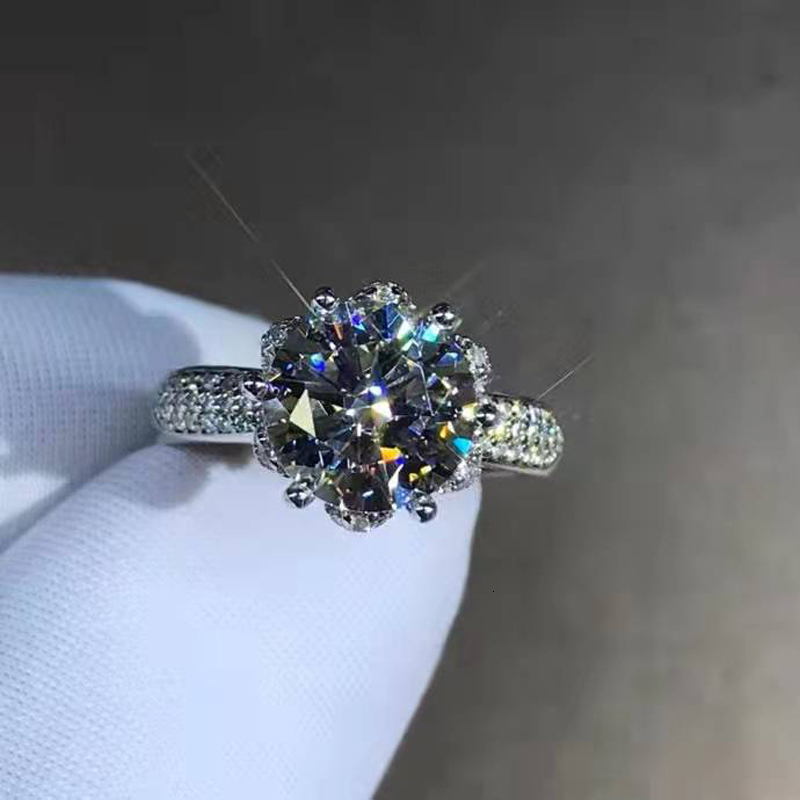 Wedding Rings 1-5CT Certified Diamond Engagement Ring 18k Women Sterling Silver White Gold Bridal Rings Wedding Band Custom Name 230718