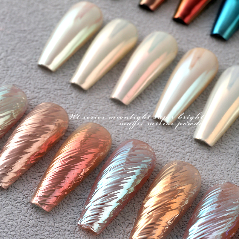 Nail Glitter HNDO Aurora Moonlight White Chromium Nail Powder Professional DIY Handmade Nail Decoration CM Series All 11 Colors Wholesale 230718