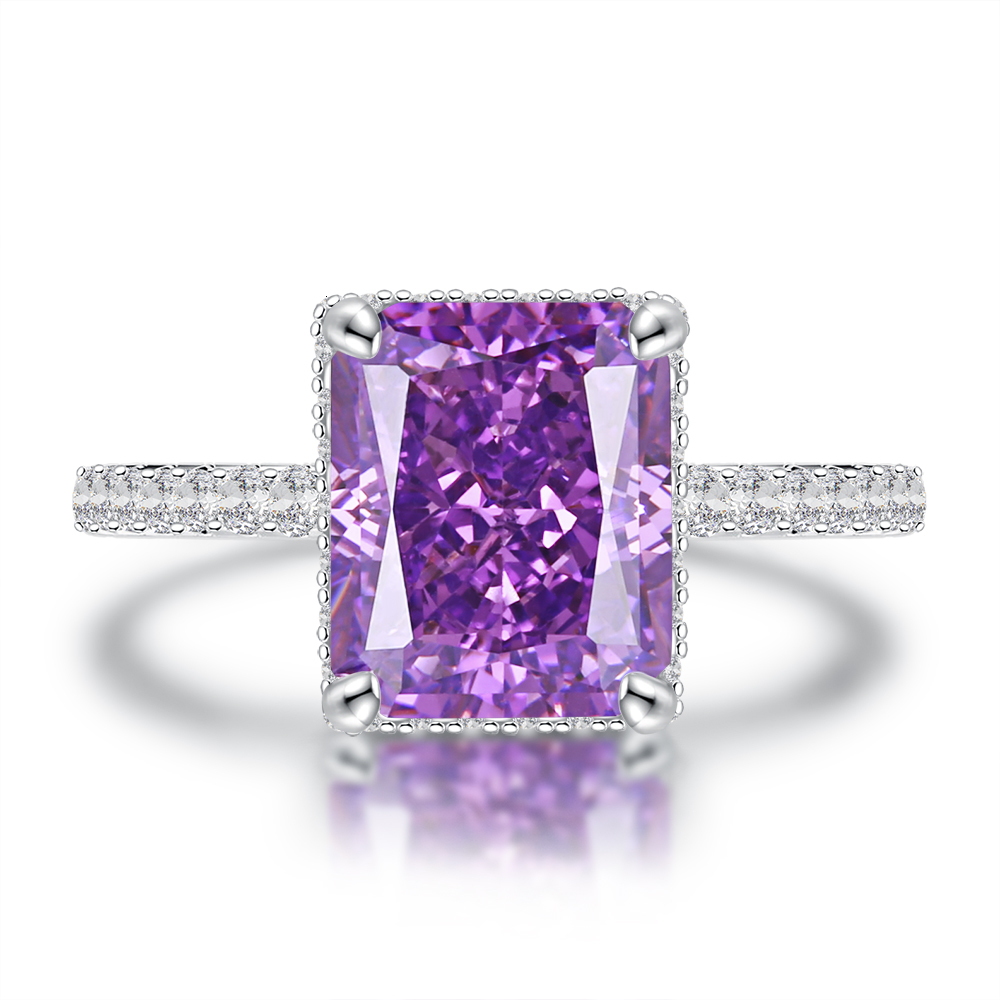 Wedding Rings Wong Rain 925 Sterling Silver Created Padparadscha Gemstone Birthstone Wedding Engagement Ring Fine Jewelry Wholesale 230718