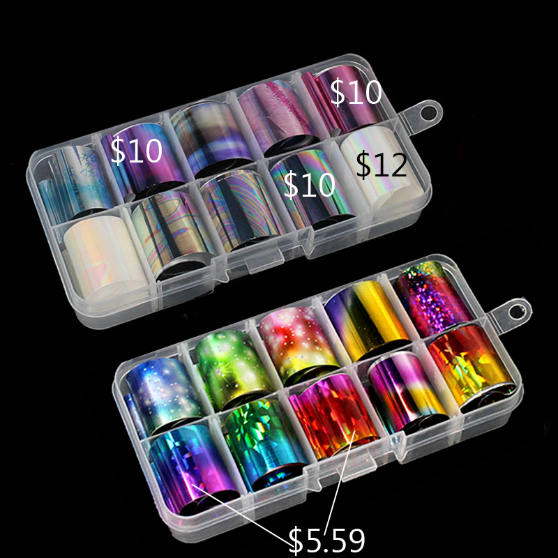 Stickers Decals 120m x 4cm Fantasy Starry holographic nail foil metal color matte nail transfer foil slider decal laser holographic silver foil 230718
