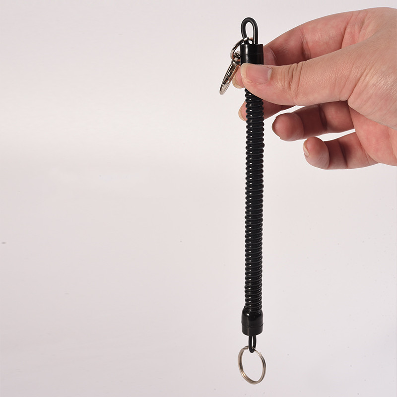23-90cm Long Plastic Retractable Spring Coil Spiral Stretch Keychain Key Ring For Men Key Holder Keyring Mobile Phone Anti-Lost