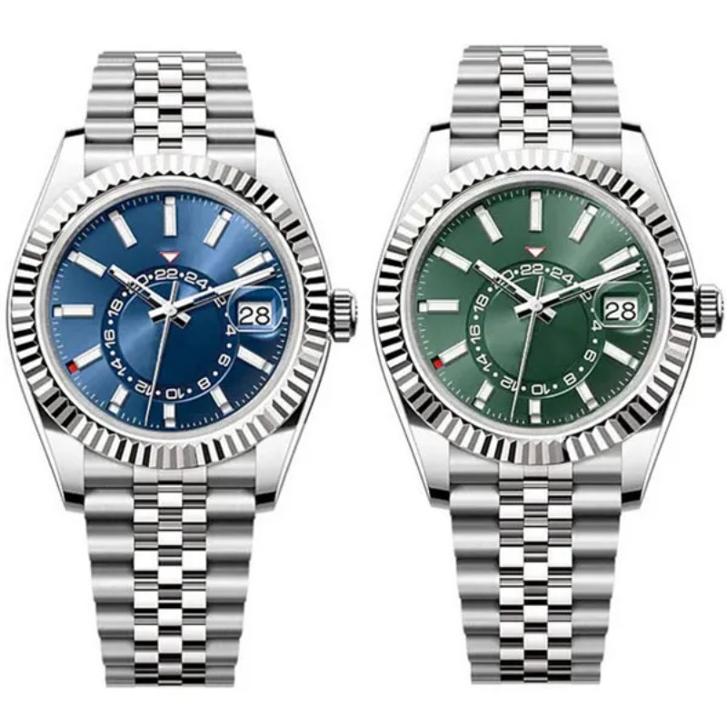 Watch Designer SKY 42mm Small Dial working Rotatable Bezel Automatic Mechanical movement Stainless steel jubilee Strap Mens watches designer bag watches men