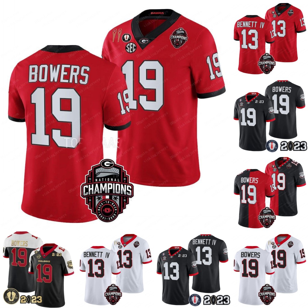 UGA Georgia Football Jersey 2023 National Champions Jerseys Stetson Bennett IV Milton Kenny McIntosh Edwards Ladd McConkey Mitchell Starks Brock Bowers Carter
