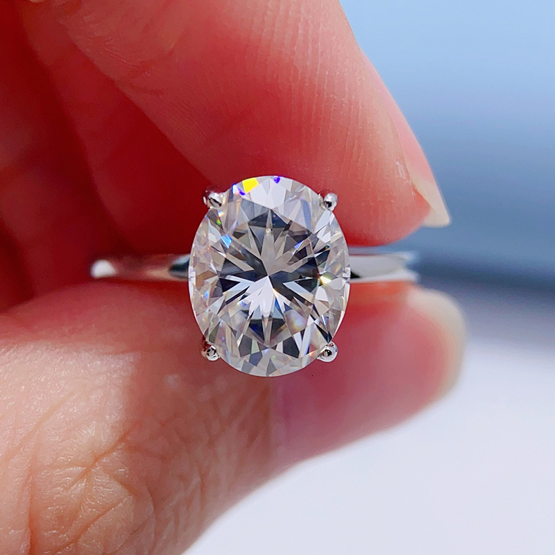 Wedding Rings COSFIX 2ct Diamond Engagement Rose Rings For Women 100% 925 Sterling Silver Bridal Wedding Band Bezel Setting 230718