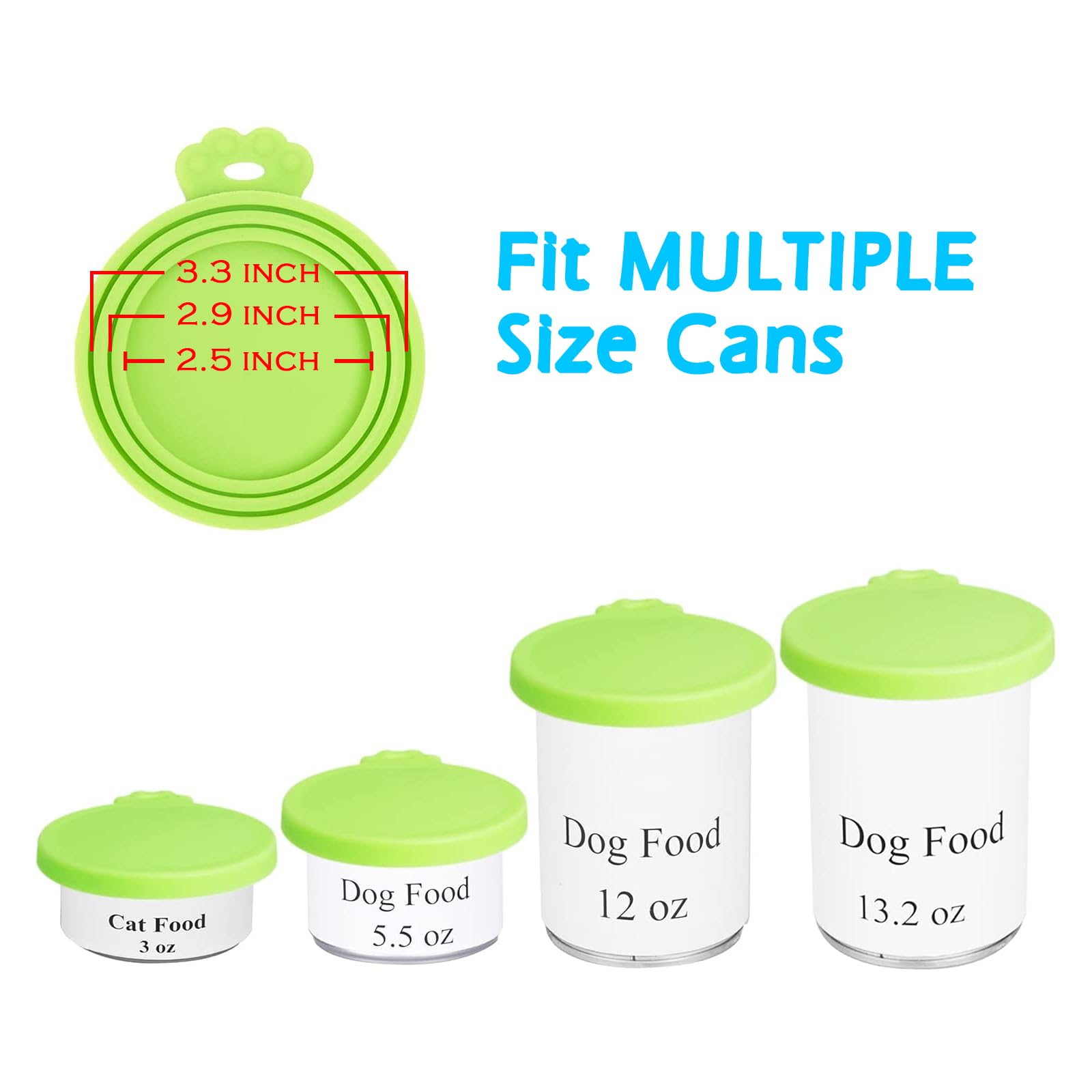 Silicone Pet Can Lids Dog Cat Food Can Cover Universal Size Can Tops 1 fit 3 Standard Size Food Cans BPA Free Dishwasher Safe