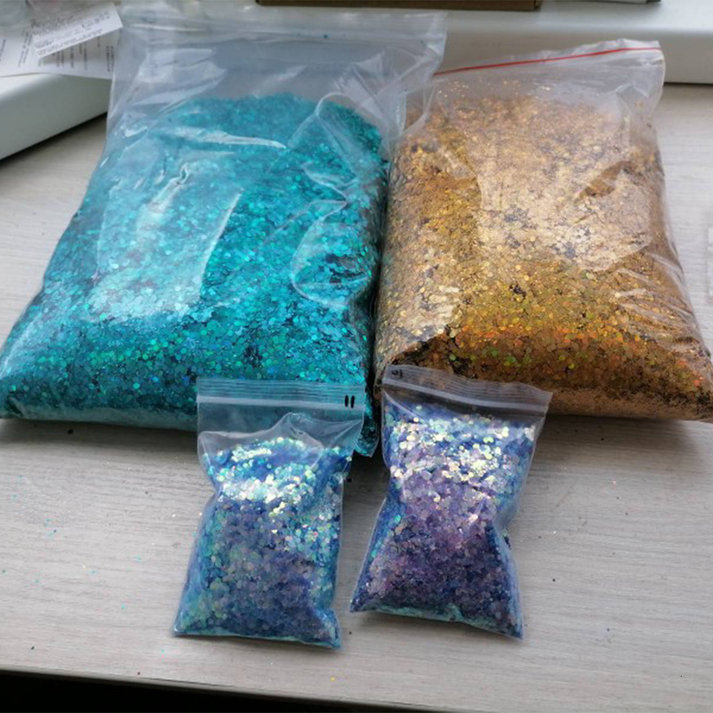 Nail Glitter 1KG holographic nail glitter 1000G mixed hexagonal glitter powder bulk fine-grained holographic glitter DIY nail decoration * Y 230718