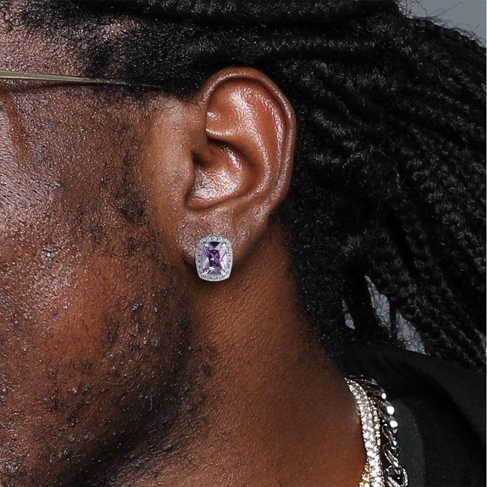Stud TOPGRILLZ Multicolor Iced Out Bling Stud Earring Micro Pave Cubic Zircon Stones Square Earrings Hip Hop Jewelry For Gifts Party 230718