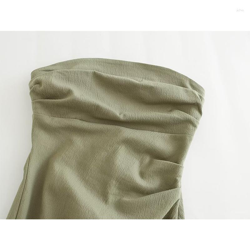 Casual Dresses Tight Holiday Dress Fashion Street Comfortable Young Women Summer 2023 Chic Ruched Elegant Tube Top