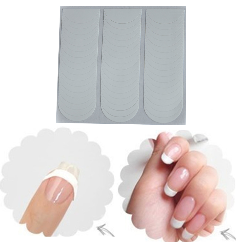 Stickers Decals 100 piece nail art DIY French 3D cutting-edge guide sticker style shape Flynn ergonomics gel UV polishing salon set DIY template Pro 2