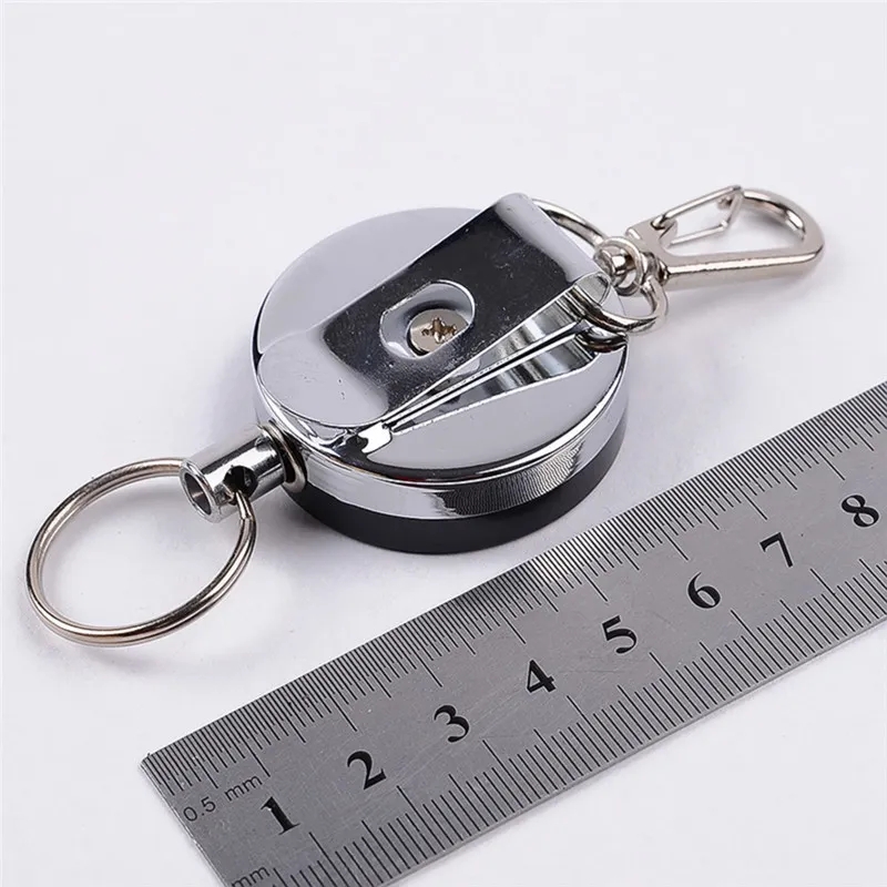 Recoil Sporty Retractable Alarm Key Ring Resilience Steel Wire Rope Elastic Keychain Anti Lost Yoyo Ski