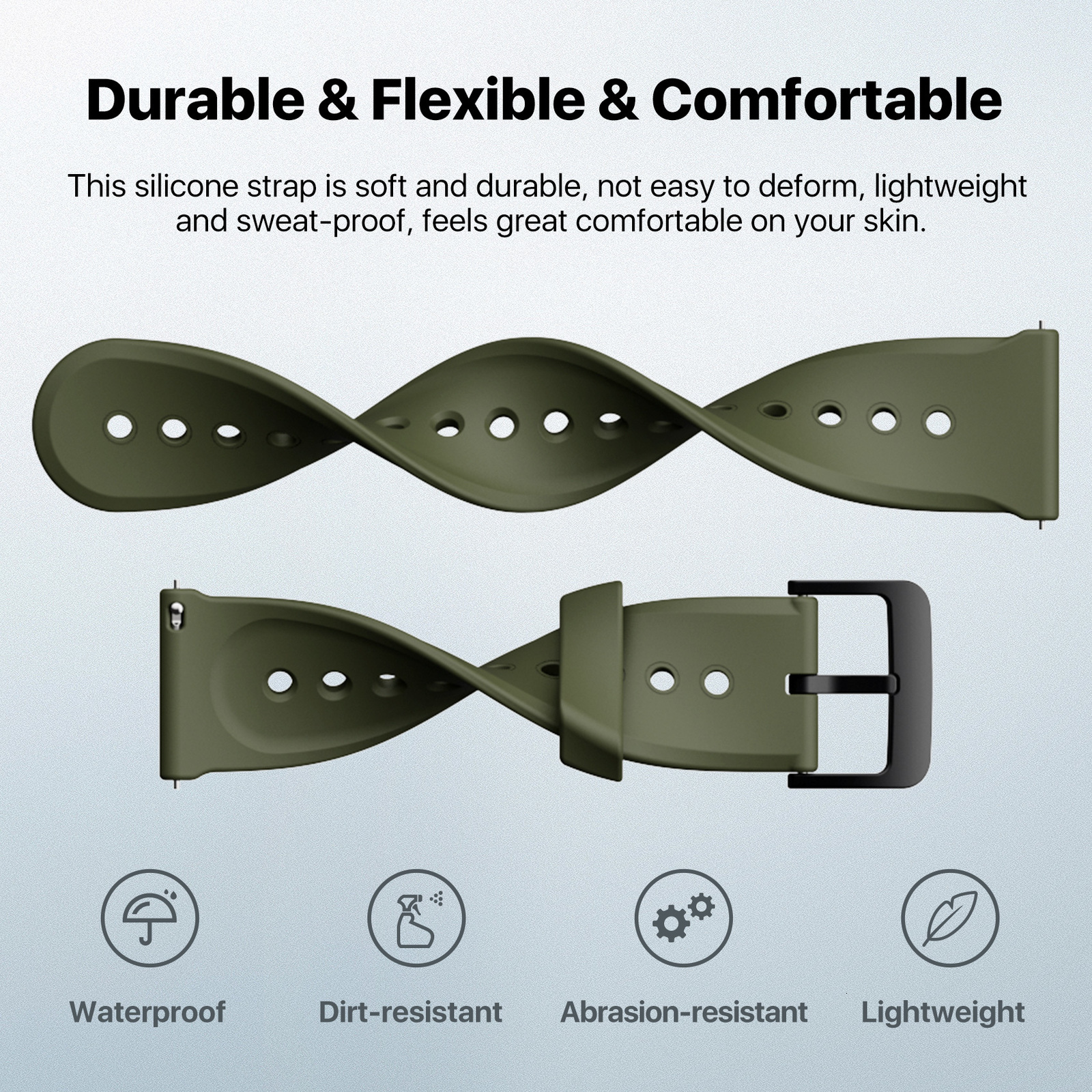 Watch Bands TicWatch Pro 5 Watch Band Replacement Watch Strap 24mm Width Silicone Rubber Watch Strap 230718