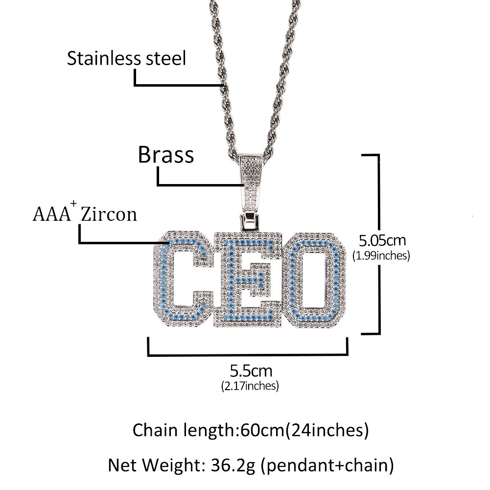 Pendant Necklaces TopBling Hip Hop A-Z Custom Name Letters Pendant Necklaces Courful Zircon Can Choose Real Gold Plated 230718
