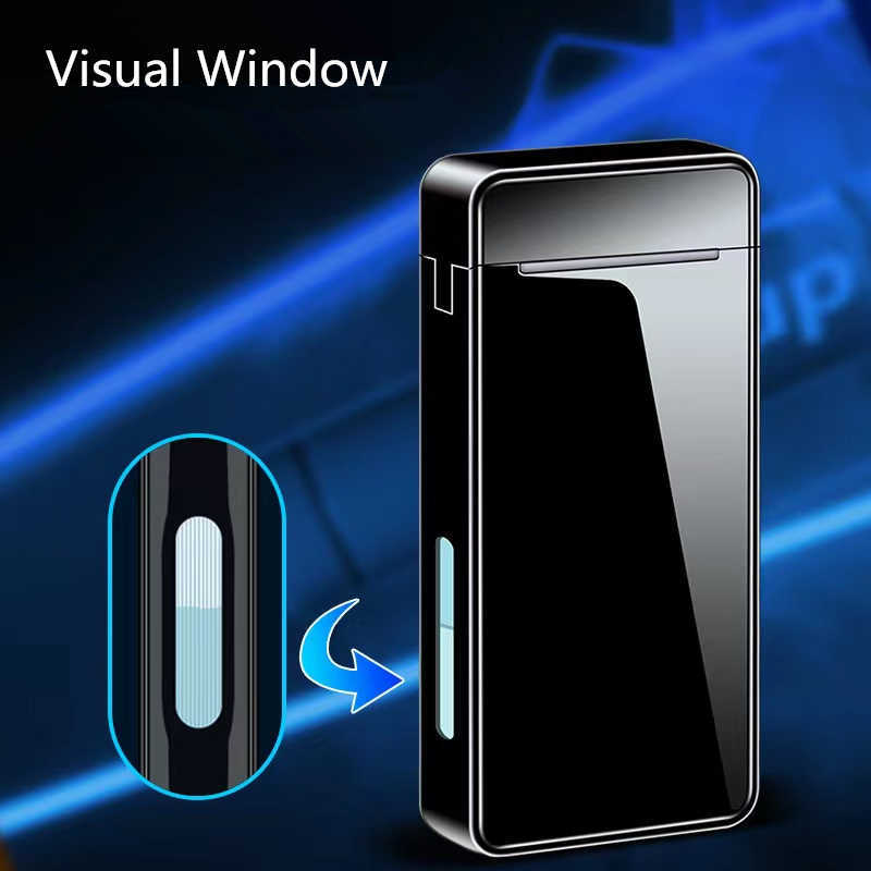 2023 New Windproof Metal USB Lighter Torch Jet Dual Plasma Arc No Gas Electric Butane Chargeable Pipe Cigar NSCB W260202