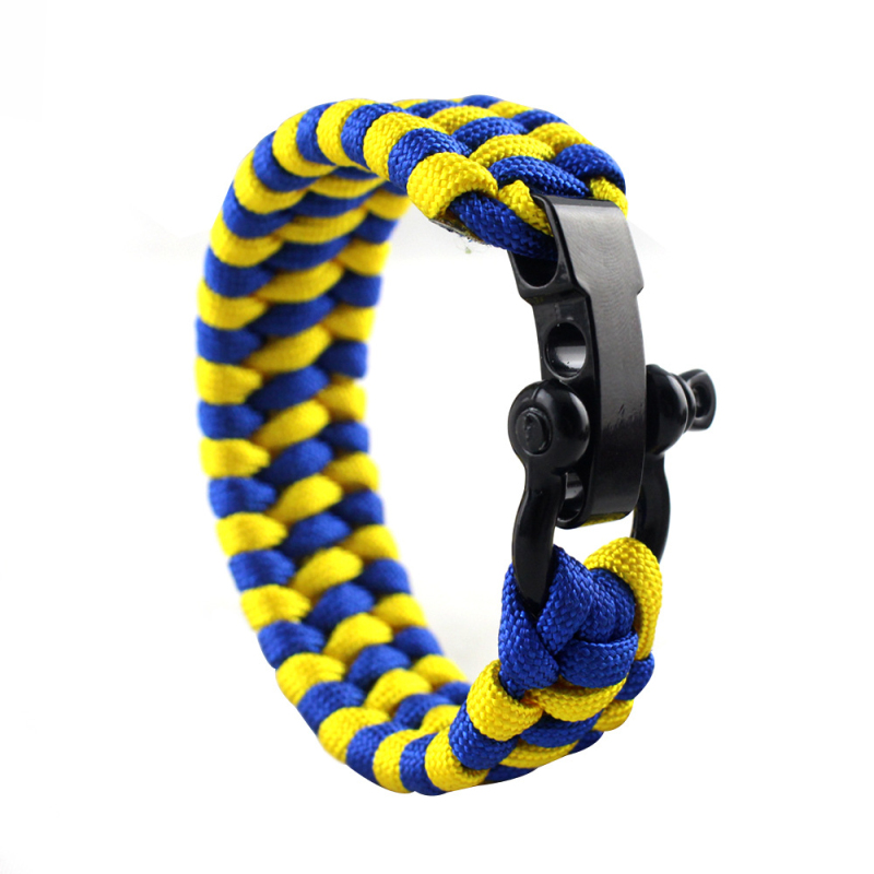 Classic Colorful Paracord Braided Bracelet Stainless Steel Buckle Bracelets for Lovers Gift
