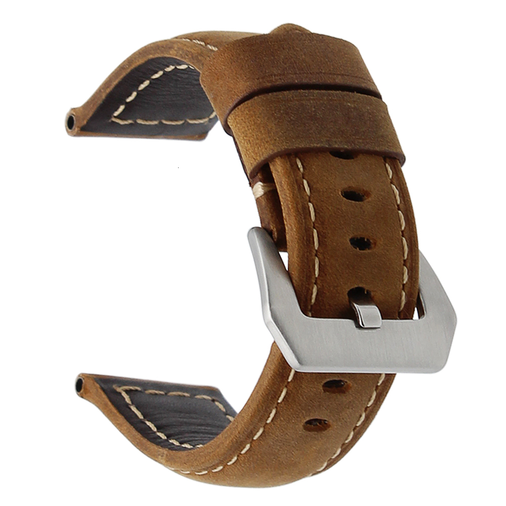 Watch Bands 20mm 22mm 24mm 26mm Green brown Genuine Leather Bracelet man Watch Band for Panerai PAM111 441 cowhide Watchband Wrist Strap 230718