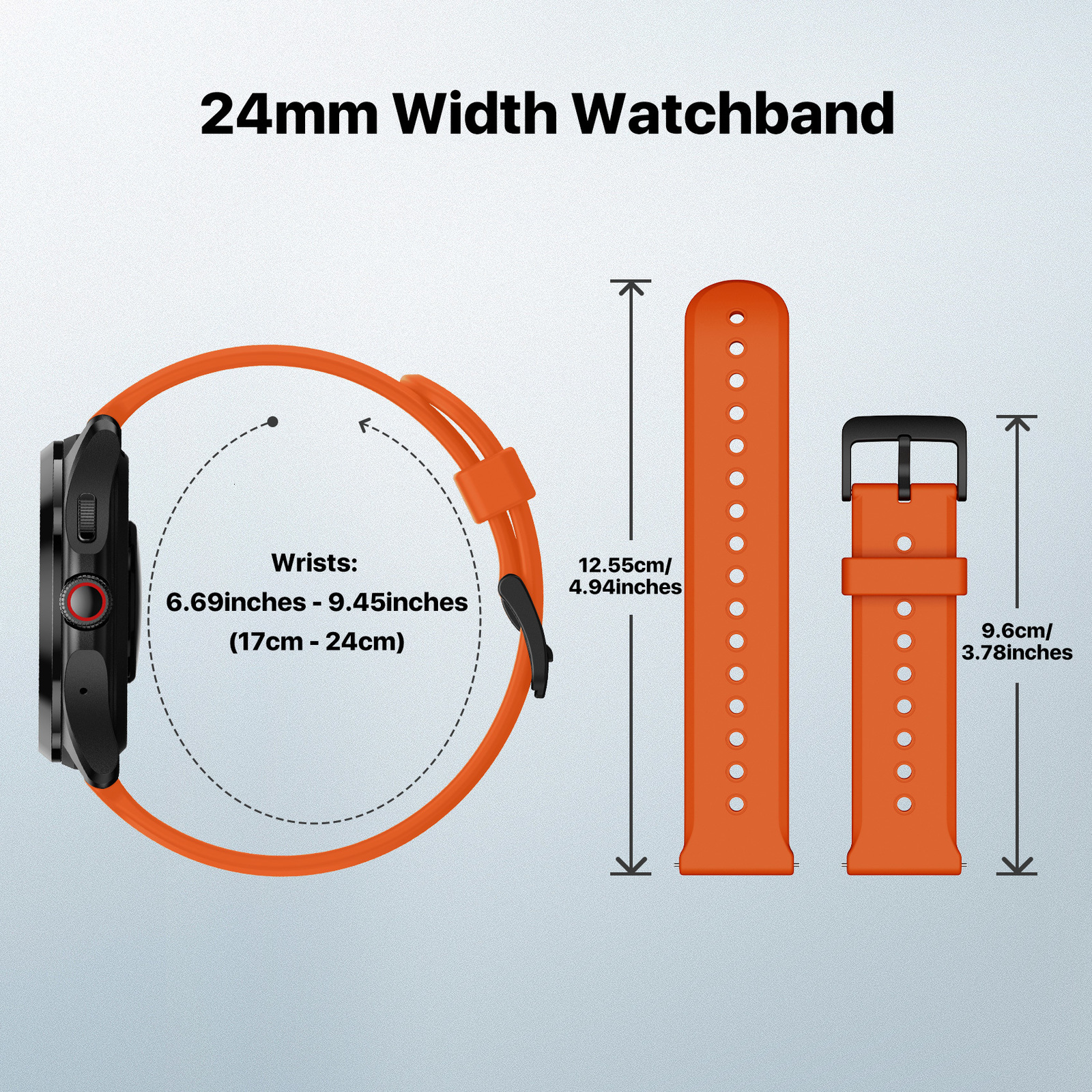 Watch Bands TicWatch Pro 5 Watch Band Replacement Watch Strap 24mm Width Silicone Rubber Watch Strap 230718