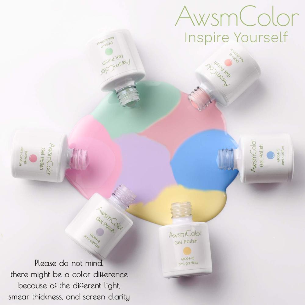 Nail Polish AwsmColor Pastel gel nail polish spring/summer gel nail polish Soak Off gel polishing set nail art gifts for nail lamps 230718
