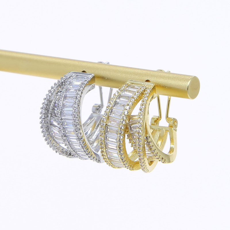 2024Big Round Hoop Zircon Earrings: Iced Out Bg Cubic Zirconia CZ Fashion Hip Hop Jewelry for Women