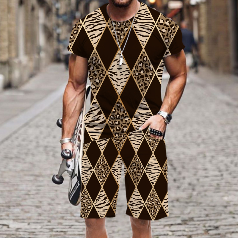 Mens Tracksuits Short sleeved mens summer Oufi Tshirt street Sweatshirt twopiece beach Oneck hiphop Harajuku fashion 230718