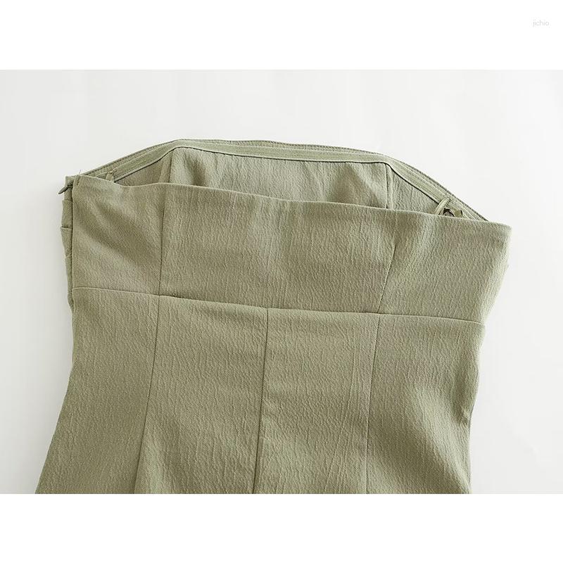 Casual Dresses Tight Holiday Dress Fashion Street Comfortable Young Women Summer 2023 Chic Ruched Elegant Tube Top